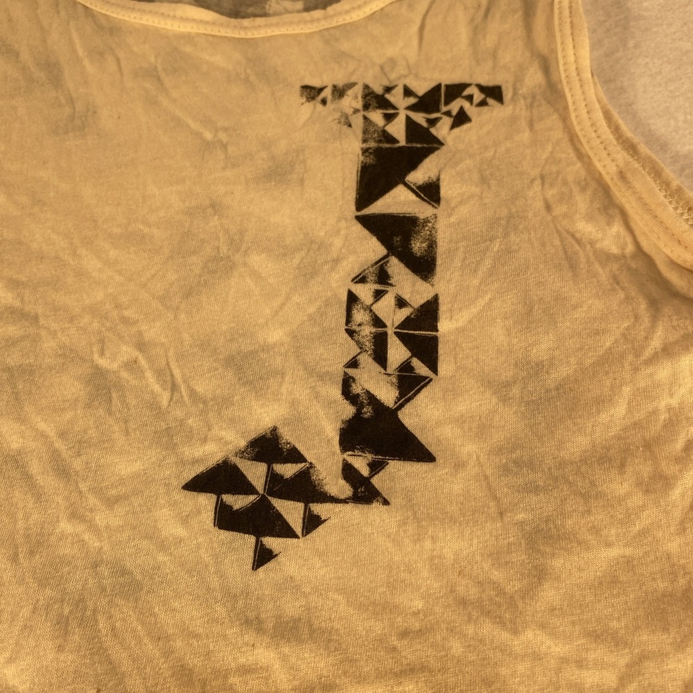 Juicy Couture Coconut Draped Hem Tank Top Small NWT Geometric Y2K Boho Festival - Picture 4 of 7